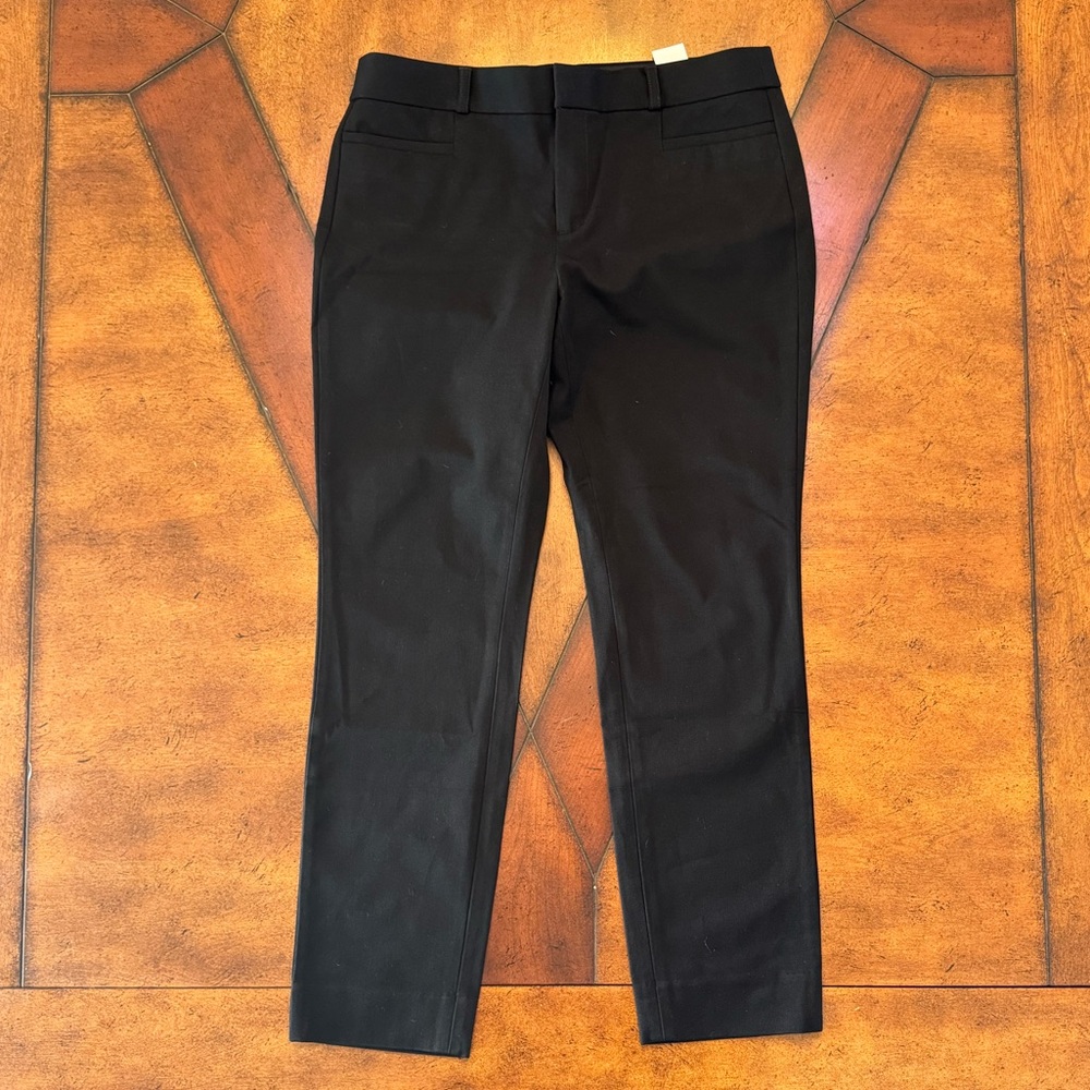 Banana Republic Size 6 Black Sloan Pants Slim Fit Mid Rise Ankle Length Stretch
